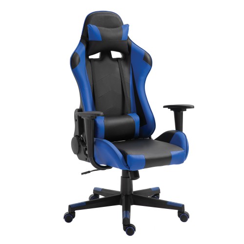 Καρέκλα Γραφείου ArteLibre Gaming NAVAN Μπλε-Μαύρο PVC 68x53x122-131cm  14730006 Έπιπλα Γραφείου