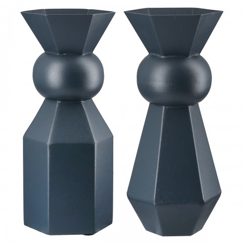 Βάζο "Metallo" Μέταλλο Dark Μπλε PU 2 Pcs. Assorted 10x10x24cm  05161326 Διακόσμηση - Φως - Χαλιά