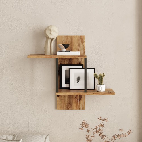 Ράφι Τοίχου Πεύκο Μοριοσανίδα/Μέταλλο 66x19.5x60cm 15350114 Σαλόνι Ράφι Τοίχου Πεύκο Μοριοσανίδα/Μέταλλο 66x19.5x60cm 15350114 Σαλόνι