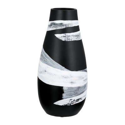 Βάζο Στρογγυλό Κεραμικό Μαύρο D14X29Cm D14X29Cm  05161490 Διακόσμηση - Φως - Χαλιά