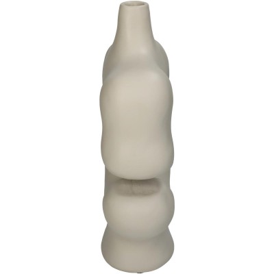 Βάζο ArteLibre Ακανόνιστο Ιβουάρ Polyresin 19x8.8x29.5cm Διακόσμηση - Φως - Χαλιά