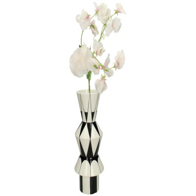 Βάζο ArteLibre Με Σχέδιο Μαύρο Δολομίτης 13x13x32.5cm Διακόσμηση - Φως - Χαλιά
