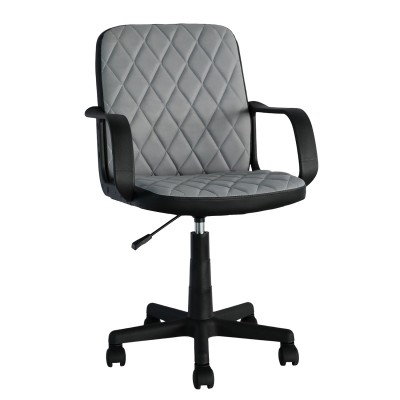 Καρέκλα Γραφείου ArteLibre THIRINA Γκρι-Μαύρο Ύφασμα-PVC 56x57x85-97cm  14230073