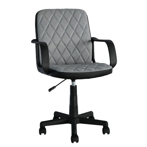 Καρέκλα Γραφείου ArteLibre THIRINA Γκρι-Μαύρο Ύφασμα-PVC 56x57x85-97cm  14230073 Έπιπλα Γραφείου
