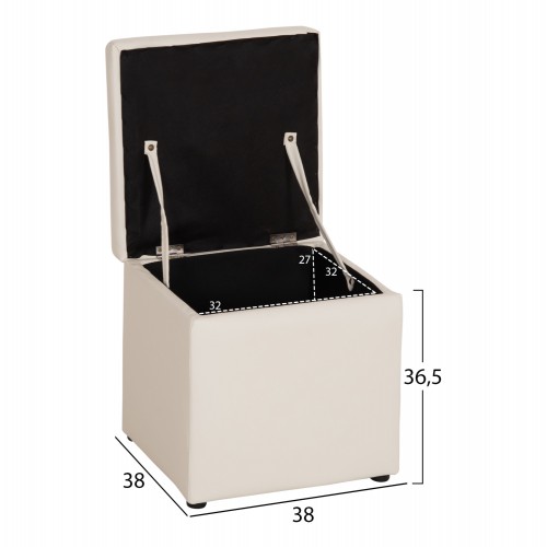 ΣΚΑΜΠΟ ΜΕ ΑΠΟΘΗΚΕΥΤΙΚΟ ΧΩΡΟ PU ΛΕΥΚΟ CUBE HM224.02 36,5x36,5x36Υεκ. Σαλόνι ΣΚΑΜΠΟ ΜΕ ΑΠΟΘΗΚΕΥΤΙΚΟ ΧΩΡΟ PU ΛΕΥΚΟ CUBE HM224.02 36,5x36,5x36Υεκ. Σαλόνι