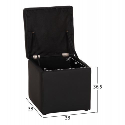 ΣΚΑΜΠΩ ΜΕ ΑΠΟΘΗΚΕΥΤΙΚΟ ΧΩΡΟ PU ΜΑΥΡΟ CUBE HM224.01 36,5x36,5x36Υεκ. Σαλόνι ΣΚΑΜΠΩ ΜΕ ΑΠΟΘΗΚΕΥΤΙΚΟ ΧΩΡΟ PU ΜΑΥΡΟ CUBE HM224.01 36,5x36,5x36Υεκ. Σαλόνι
