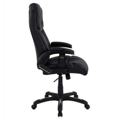 ΚΑΡΕΚΛΑ ΓΡΑΦΕΙΟΥ THORIN HM1050.01 ΜΕ MASSAGE ΜΑΥΡΗ HOMEMARKT 62x70x127Y εκ. Έπιπλα Γραφείου