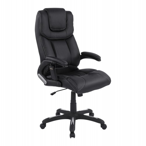 ΚΑΡΕΚΛΑ ΓΡΑΦΕΙΟΥ THORIN HM1050.01 ΜΕ MASSAGE ΜΑΥΡΗ HOMEMARKT 62x70x127Y εκ. Έπιπλα Γραφείου