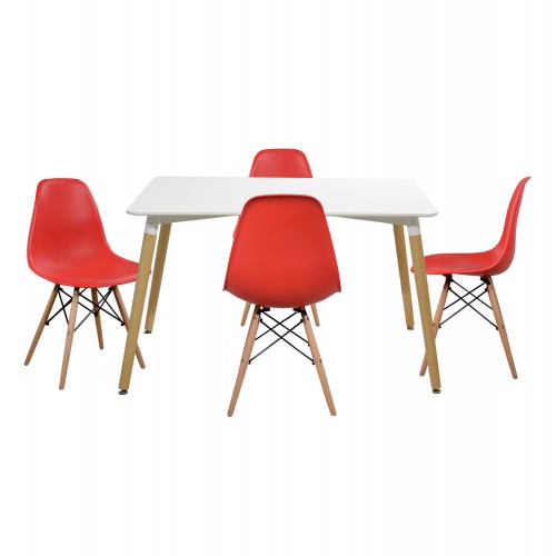 ΣΕΤ ΤΡΑΠΕΖΑΡΙΑ 5Τ ΤΡΑΠΕΖΙ MINIMAL 120x80x73 cm-TWIST ΚΟΚΚΙΝ HM10080.04 Τραπεζαρία
