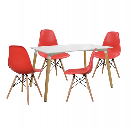 ΣΕΤ ΤΡΑΠΕΖΑΡΙΑ 5Τ ΤΡΑΠΕΖΙ MINIMAL 120x80x73 cm-TWIST ΚΟΚΚΙΝ HM10080.04 Τραπεζαρία