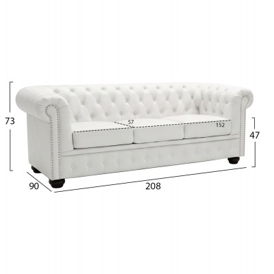 ΚΑΝΑΠΕΣ 3ΘΕΣΙΟΣ T.CHESTERFIELD HM3009.02 ΤΕΧΝΟΔΕΡΜΑ ΛΕΥΚΟ ΜΑΤ 208x90x73 εκ. Σαλόνι ΚΑΝΑΠΕΣ 3ΘΕΣΙΟΣ T.CHESTERFIELD HM3009.02 ΤΕΧΝΟΔΕΡΜΑ ΛΕΥΚΟ ΜΑΤ 208x90x73 εκ. Σαλόνι