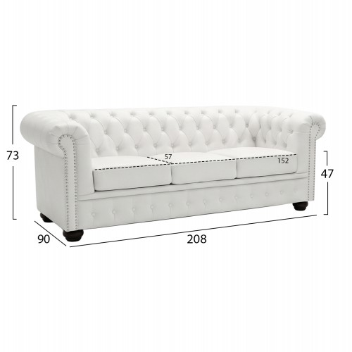 ΚΑΝΑΠΕΣ 3ΘΕΣΙΟΣ T.CHESTERFIELD HM3009.02 ΤΕΧΝΟΔΕΡΜΑ ΛΕΥΚΟ ΜΑΤ 208x90x73 εκ. Σαλόνι ΚΑΝΑΠΕΣ 3ΘΕΣΙΟΣ T.CHESTERFIELD HM3009.02 ΤΕΧΝΟΔΕΡΜΑ ΛΕΥΚΟ ΜΑΤ 208x90x73 εκ. Σαλόνι