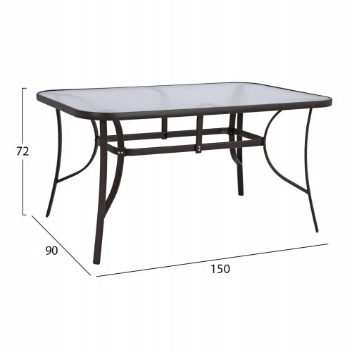 ΤΡΑΠΕΖΙ BRUNO 150X90Χ72Υεκ. ΚΑΦΕ ΜΕΤΑΛΛΙΚΟ ΜΕ ΓΥΑΛΙΝΗ ΕΠΙΦΑΝΕΙΑ HM5145.02 Εξωτερικού Χώρου ΤΡΑΠΕΖΙ BRUNO 150X90Χ72Υεκ. ΚΑΦΕ ΜΕΤΑΛΛΙΚΟ ΜΕ ΓΥΑΛΙΝΗ ΕΠΙΦΑΝΕΙΑ HM5145.02 Εξωτερικού Χώρου