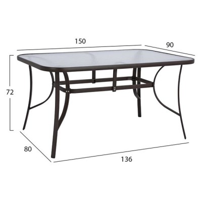 ΤΡΑΠΕΖΙ BRUNO 150X90Χ72Υεκ. ΚΑΦΕ ΜΕΤΑΛΛΙΚΟ ΜΕ ΓΥΑΛΙΝΗ ΕΠΙΦΑΝΕΙΑ HM5145.02 ΤΡΑΠΕΖΙ BRUNO 150X90Χ72Υεκ. ΚΑΦΕ ΜΕΤΑΛΛΙΚΟ ΜΕ ΓΥΑΛΙΝΗ ΕΠΙΦΑΝΕΙΑ HM5145.02