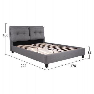 ΚΡΕΒΑΤΙ BILLIE 160x200 εκ. ΜΕ ΥΦΑΣΜΑ ΓΚΡΙ HM551.05 Υπνοδωμάτιο ΚΡΕΒΑΤΙ BILLIE 160x200 εκ. ΜΕ ΥΦΑΣΜΑ ΓΚΡΙ HM551.05 Υπνοδωμάτιο
