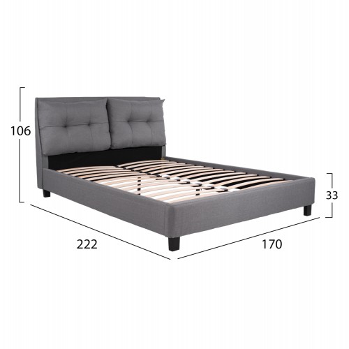 ΚΡΕΒΑΤΙ BILLIE 160x200 εκ. ΜΕ ΥΦΑΣΜΑ ΓΚΡΙ HM551.05 Υπνοδωμάτιο ΚΡΕΒΑΤΙ BILLIE 160x200 εκ. ΜΕ ΥΦΑΣΜΑ ΓΚΡΙ HM551.05 Υπνοδωμάτιο