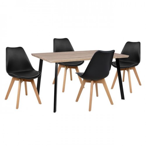 ΣΕΤ ΤΡΑΠΕΖΑΡΙΑΣ 5ΤΜΧ HM10347 ΤΡΑΠΕΖΙ 140x80x76 cm & 4 ΚΑΡΕΚΛΕΣ VEGAS Τραπεζαρία