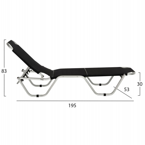 ΞΑΠΛΩΣΤΡΑ ΕΠΑΓΓΕΛΜΑΤΙΚΗ ΑΛΟΥΜΙΝΙΟΥ HM5071.90 ΜΑΥΡΗ 195x53-60x30 cm Θαλάσσης – Παραλίας – Camping