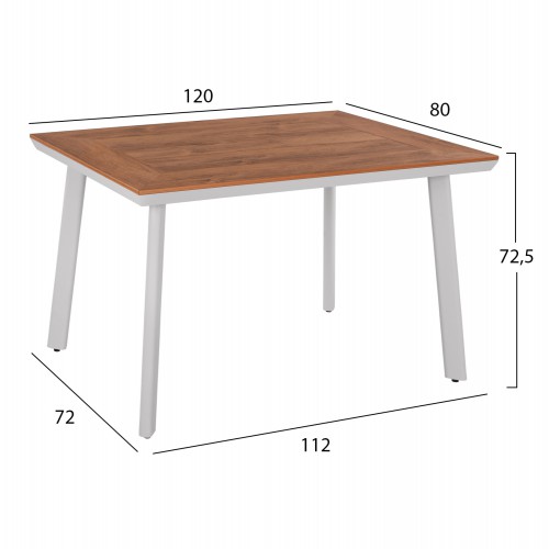 ΤΡΑΠΕΖΙ ΑΛΟΥΜΙΝΙΟΥ TABER ΜΕ POLYWOOD ΛΕΥΚΟ 120x80x72,5Υ εκ. HM5562.01 Εξωτερικού Χώρου ΤΡΑΠΕΖΙ ΑΛΟΥΜΙΝΙΟΥ TABER ΜΕ POLYWOOD ΛΕΥΚΟ 120x80x72,5Υ εκ. HM5562.01 Εξωτερικού Χώρου