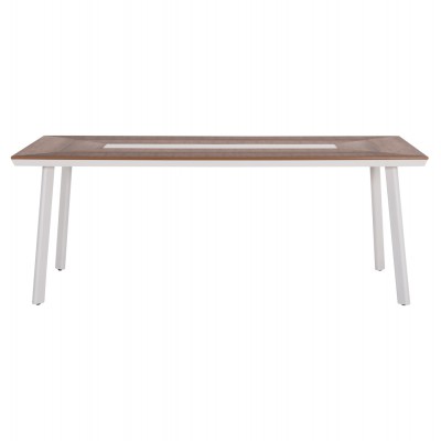 ΤΡΑΠΕΖΙ ΑΛΟΥΜΙΝΙΟΥ TABER ΜΕ POLYWOOD 200X100 ΛΕΥΚΟ HM5131.11 Εξωτερικού Χώρου