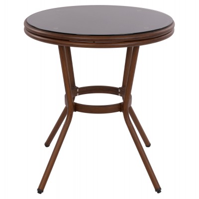 ΤΡΑΠΕΖΙ ΑΛΟΥΜΙΝΙΟΥ MOSES Φ70x76 εκ. BAMBOO LOOK HM5532.03 ΚΑΦΕ ΜΕ ΓΥΑΛΙ ΤΡΑΠΕΖΙ ΑΛΟΥΜΙΝΙΟΥ MOSES Φ70x76 εκ. BAMBOO LOOK HM5532.03 ΚΑΦΕ ΜΕ ΓΥΑΛΙ