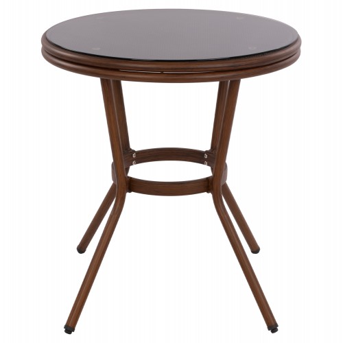 ΤΡΑΠΕΖΙ ΑΛΟΥΜΙΝΙΟΥ MOSES Φ70x76 εκ. BAMBOO LOOK HM5532.03 ΚΑΦΕ ΜΕ ΓΥΑΛΙ ΤΡΑΠΕΖΙ ΑΛΟΥΜΙΝΙΟΥ MOSES Φ70x76 εκ. BAMBOO LOOK HM5532.03 ΚΑΦΕ ΜΕ ΓΥΑΛΙ