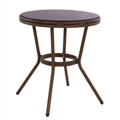 ΤΡΑΠΕΖΙ ΑΛΟΥΜΙΝΙΟΥ MOSES Φ70x76 εκ. BAMBOO LOOK HM5532.03 ΚΑΦΕ ΜΕ ΓΥΑΛΙ ΤΡΑΠΕΖΙ ΑΛΟΥΜΙΝΙΟΥ MOSES Φ70x76 εκ. BAMBOO LOOK HM5532.03 ΚΑΦΕ ΜΕ ΓΥΑΛΙ