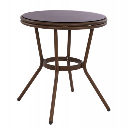 ΤΡΑΠΕΖΙ ΑΛΟΥΜΙΝΙΟΥ MOSES Φ70x76 εκ. BAMBOO LOOK HM5532.03 ΚΑΦΕ ΜΕ ΓΥΑΛΙ ΤΡΑΠΕΖΙ ΑΛΟΥΜΙΝΙΟΥ MOSES Φ70x76 εκ. BAMBOO LOOK HM5532.03 ΚΑΦΕ ΜΕ ΓΥΑΛΙ