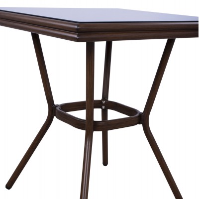 ΤΡΑΠΕΖΙ ΑΛΟΥΜΙΝΙΟΥ HARLOW 70X70X76 BAMBOO LOOK HM5568.03 ΚΑΦΕ ΜΕ ΓΥΑΛΙ ΤΡΑΠΕΖΙ ΑΛΟΥΜΙΝΙΟΥ HARLOW 70X70X76 BAMBOO LOOK HM5568.03 ΚΑΦΕ ΜΕ ΓΥΑΛΙ