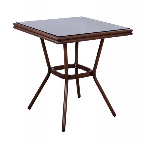 ΤΡΑΠΕΖΙ ΑΛΟΥΜΙΝΙΟΥ HARLOW 70X70X76 BAMBOO LOOK HM5568.03 ΚΑΦΕ ΜΕ ΓΥΑΛΙ ΤΡΑΠΕΖΙ ΑΛΟΥΜΙΝΙΟΥ HARLOW 70X70X76 BAMBOO LOOK HM5568.03 ΚΑΦΕ ΜΕ ΓΥΑΛΙ