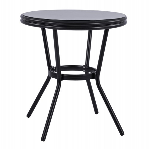 ΤΡΑΠΕΖΙ ΑΛΟΥΜΙΝΙΟΥ MOSES Φ70 BAMBOO LOOK HM5532.02 ΜΑΥΡΟ ΜΕ ΓΥΑΛΙ Φ70X76 εκ ΤΡΑΠΕΖΙ ΑΛΟΥΜΙΝΙΟΥ MOSES Φ70 BAMBOO LOOK HM5532.02 ΜΑΥΡΟ ΜΕ ΓΥΑΛΙ Φ70X76 εκ