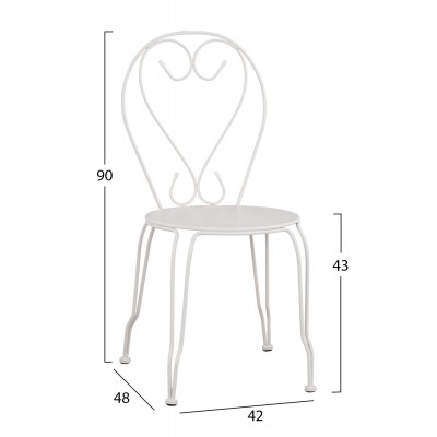 ΚΑΡΕΚΛΑ ΜΕΤΑΛΛΙΚΗ AMORE ΛΕΥΚΗ 42x48x90 εκ. HM5007.12 ΚΑΡΕΚΛΑ ΜΕΤΑΛΛΙΚΗ AMORE ΛΕΥΚΗ 42x48x90 εκ. HM5007.12