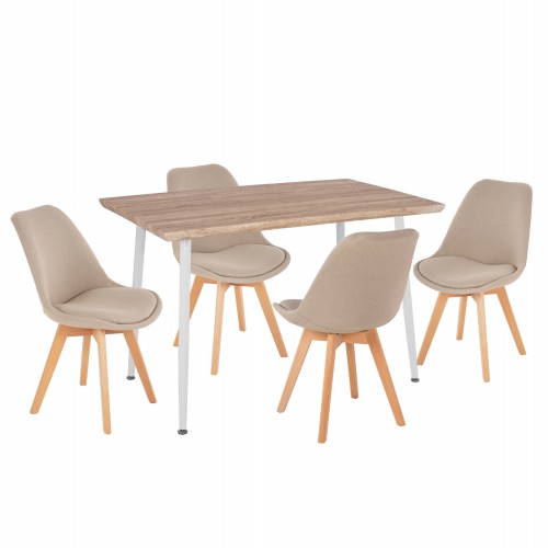 ΣΕΤ ΤΡΑΠΕΖΑΡΙΑΣ 5ΤΜΧ PALOMA HM10382 MDF TOP ΣΕ SONAMA--ΜΠΕΖ ΚΑΡΕΚΛΕΣ Τραπεζαρία