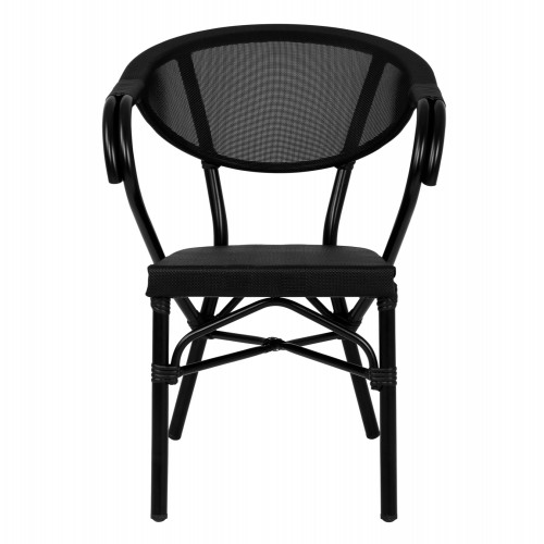 ΠΟΛΥΘΡΟΝΑ ΑΛΟΥΜΙΝΙΟΥ CLAY BAMBOO LOOK ΜΑΥΡΗ ΜΕ TEXTLINE HM5025.02 59x60x82 cm Εξωτερικού Χώρου