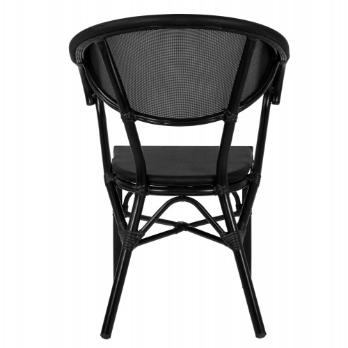 ΠΟΛΥΘΡΟΝΑ ΑΛΟΥΜΙΝΙΟΥ CLAY BAMBOO LOOK ΜΑΥΡΗ ΜΕ TEXTLINE HM5025.02 59x60x82 cm Εξωτερικού Χώρου