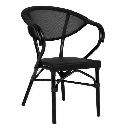 ΠΟΛΥΘΡΟΝΑ ΑΛΟΥΜΙΝΙΟΥ CLAY BAMBOO LOOK ΜΑΥΡΗ ΜΕ TEXTLINE HM5025.02 59x60x82 cm Εξωτερικού Χώρου