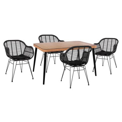 ΣΕΤ 5ΤΜΧ ALLEGRA WICKER ΜΕ ΤΡΑΠΕΖΙ 140X80Χ78Υ ΜΠΕΖ & ΜΑΥΡΟ ΧΡΩΜΑ HM10508 ΣΕΤ 5ΤΜΧ ALLEGRA WICKER ΜΕ ΤΡΑΠΕΖΙ 140X80Χ78Υ ΜΠΕΖ & ΜΑΥΡΟ ΧΡΩΜΑ HM10508