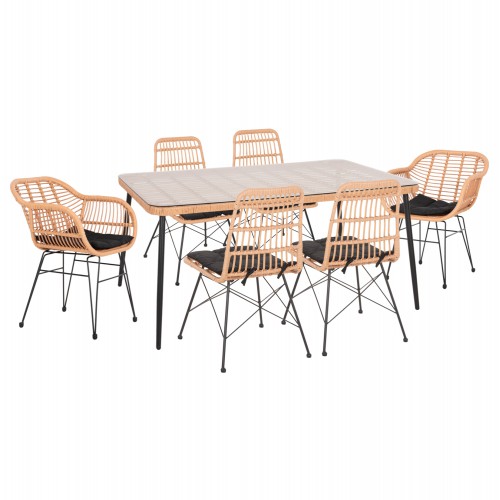 ΣΕΤ 7ΤΜΧ ALLEGRA WICKER ΜΕ ΤΡΑΠΕΖΙ 160X90X78Υ ΜΠΕΖ & ΜΑΥΡΟ ΧΡΩΜΑ HM10495 Εξωτερικού Χώρου ΣΕΤ 7ΤΜΧ ALLEGRA WICKER ΜΕ ΤΡΑΠΕΖΙ 160X90X78Υ ΜΠΕΖ & ΜΑΥΡΟ ΧΡΩΜΑ HM10495 Εξωτερικού Χώρου