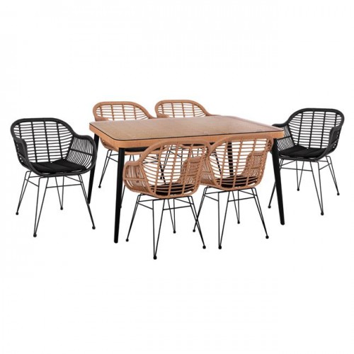 ΣΕΤ 7ΤΜΧ ALLEGRA WICKER ΜΕ ΤΡΑΠΕΖΙ 160X90X78Υ ΜΠΕΖ & ΜΑΥΡΟ ΧΡΩΜΑ HM10513 Εξωτερικού Χώρου ΣΕΤ 7ΤΜΧ ALLEGRA WICKER ΜΕ ΤΡΑΠΕΖΙ 160X90X78Υ ΜΠΕΖ & ΜΑΥΡΟ ΧΡΩΜΑ HM10513 Εξωτερικού Χώρου