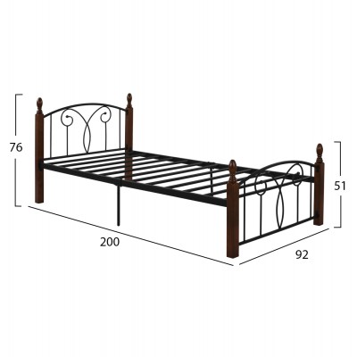 ΚΡΕΒΑΤΙ SUZIE ΜΕΤΑΛΛΟ ΞΥΛΟ ΜΟΝΟ ΣΤΡΩΜΑ 90x190 εκ. HM389 ΚΡΕΒΑΤΙ SUZIE ΜΕΤΑΛΛΟ ΞΥΛΟ ΜΟΝΟ ΣΤΡΩΜΑ 90x190 εκ. HM389