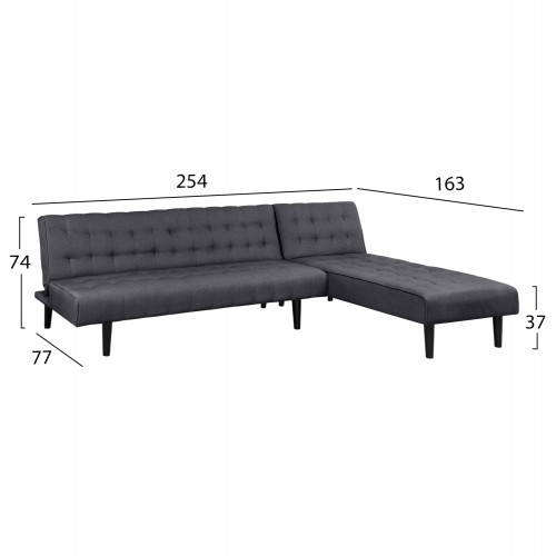 ΚΑΝΑΠΕΣ ΚΡΕΒΑΤΙ ΓΩΝΙΑ ΑΝΑΣΤΡΕΨΙΜΗ ZELDA HM3154.01 ΜΕ ΓΚΡΙ ΥΦΑΣΜΑ 254X163X74Y εκ. Σαλόνι ΚΑΝΑΠΕΣ ΚΡΕΒΑΤΙ ΓΩΝΙΑ ΑΝΑΣΤΡΕΨΙΜΗ ZELDA HM3154.01 ΜΕ ΓΚΡΙ ΥΦΑΣΜΑ 254X163X74Y εκ. Σαλόνι