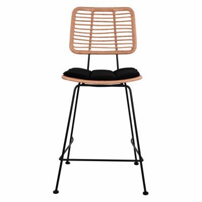 ΣΚΑΜΠΟ ΜΕΣΑΙΟΥ ΥΨΟΥΣ ALLEGRA HM5644 ΜΕΤΑΛΛΙΚΟ ΜΕ WICKER ΣΕ ΜΠΕΖ ΑΠΟΧΡΩΣΗ 55x56x107 εκ. Εξωτερικού Χώρου