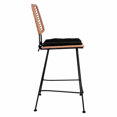 ΣΚΑΜΠΟ ΜΕΣΑΙΟΥ ΥΨΟΥΣ ALLEGRA HM5644 ΜΕΤΑΛΛΙΚΟ ΜΕ WICKER ΣΕ ΜΠΕΖ ΑΠΟΧΡΩΣΗ 55x56x107 εκ. Εξωτερικού Χώρου