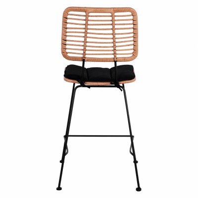 ΣΚΑΜΠΟ ΜΕΣΑΙΟΥ ΥΨΟΥΣ ALLEGRA HM5644 ΜΕΤΑΛΛΙΚΟ ΜΕ WICKER ΣΕ ΜΠΕΖ ΑΠΟΧΡΩΣΗ 55x56x107 εκ. Εξωτερικού Χώρου