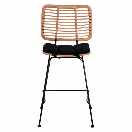 ΣΚΑΜΠΟ ΜΕΣΑΙΟΥ ΥΨΟΥΣ ALLEGRA HM5644 ΜΕΤΑΛΛΙΚΟ ΜΕ WICKER ΣΕ ΜΠΕΖ ΑΠΟΧΡΩΣΗ 55x56x107 εκ. Εξωτερικού Χώρου