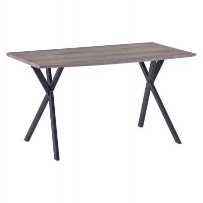 ΤΡΑΠΕΖΙ ALARICK ΜΕ MDF ΕΠΙΦΑΝΕΙΑ OLD BEECH & ΜΕΤΑΛΛΙΚΑ ΠΟΔΙΑ HM8550.02 140X80X75Υεκ.