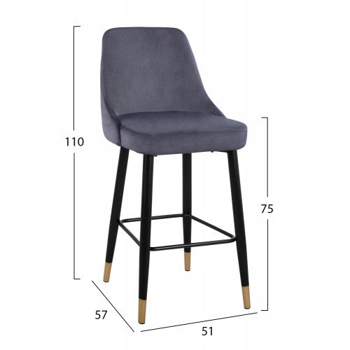 ΣΚΑΜΠΟ ΜΠΑΡ SERENITY HM8519.01 ΑΠΟ ΒΕΛΟΥΔΟ ΓΚΡΙ ΜΕ ΜΕΤΑΛΛΙΚΟ ΣΚΕΛΕΤΟ 51Χ57Χ110Υ εκ. Τραπεζαρία ΣΚΑΜΠΟ ΜΠΑΡ SERENITY HM8519.01 ΑΠΟ ΒΕΛΟΥΔΟ ΓΚΡΙ ΜΕ ΜΕΤΑΛΛΙΚΟ ΣΚΕΛΕΤΟ 51Χ57Χ110Υ εκ. Τραπεζαρία