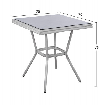 ΤΡΑΠΕΖΙ ΑΛΟΥΜΙΝΙΟΥ HARLOW 70X70X76 BAMBOO LOOK HM5568.01 ΛΕΥΚΗ ΠΑΤΙΝΑ ΜΕ ΓΥΑΛΙ ΤΡΑΠΕΖΙ ΑΛΟΥΜΙΝΙΟΥ HARLOW 70X70X76 BAMBOO LOOK HM5568.01 ΛΕΥΚΗ ΠΑΤΙΝΑ ΜΕ ΓΥΑΛΙ