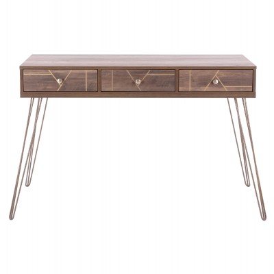 ΚΟΝΣΟΛΑ KAITLYN HM8653 ΚΑΡΥΔΙ ΜΕ ΧΡΥΣΟ 120x55x79,5Y εκ. Vintage - Country - Γυάλινα