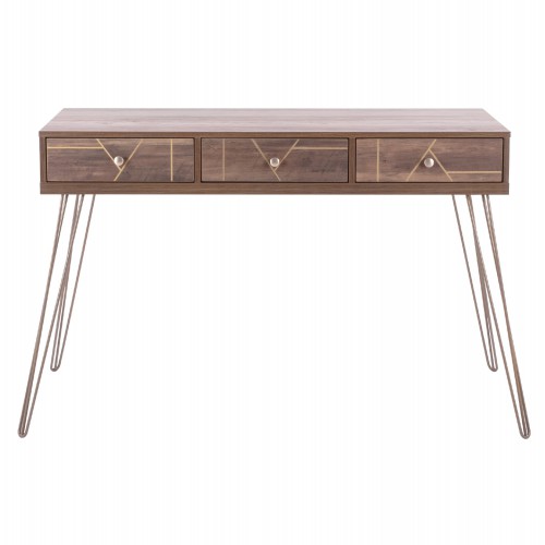 ΚΟΝΣΟΛΑ KAITLYN HM8653 ΚΑΡΥΔΙ ΜΕ ΧΡΥΣΟ 120x55x79,5Y εκ. Vintage - Country - Γυάλινα